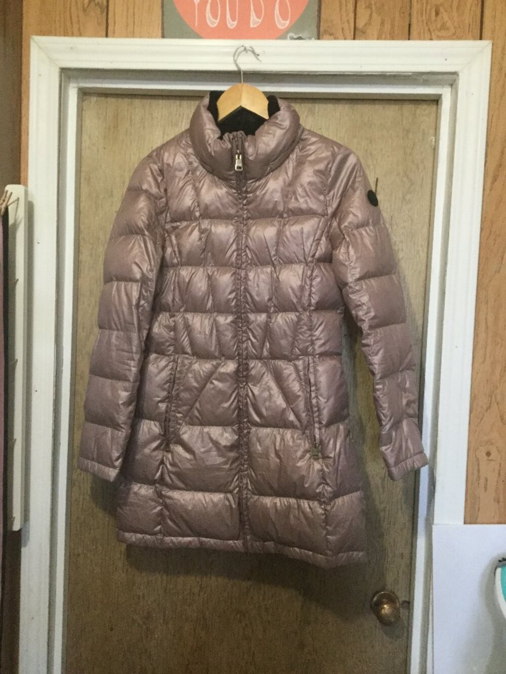 Andrew Marc longer length size small puffer coat. Lightweight premium down fill
